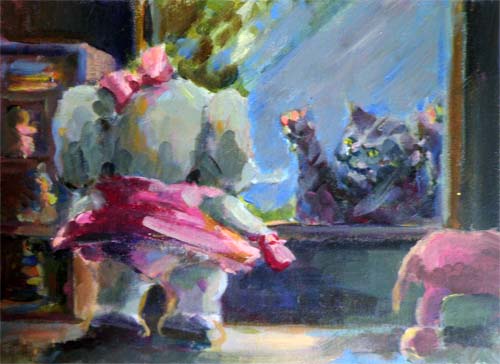 Fanta vertelt dat er een kat voor het raam staat