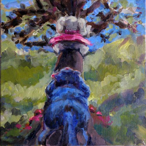 Fata ziet een hoge boom