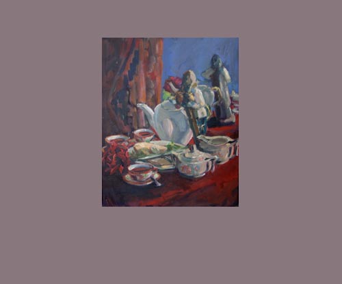 one of 4 new works, set tables