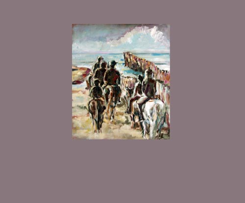 paarden s avonds op het strand in domburg