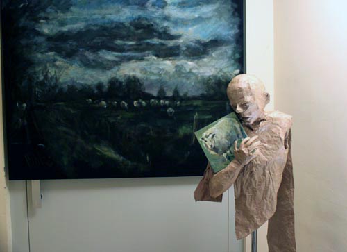 hoeder,  mieke van zundert, beeld papiermach;e corso methode